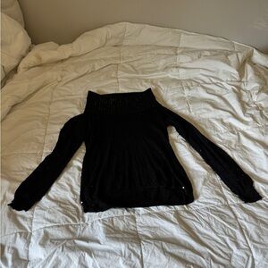 Reba McEntire Black Sequin Cowl Neck Sweater Large L Dressy Holiday Sparkle Knit